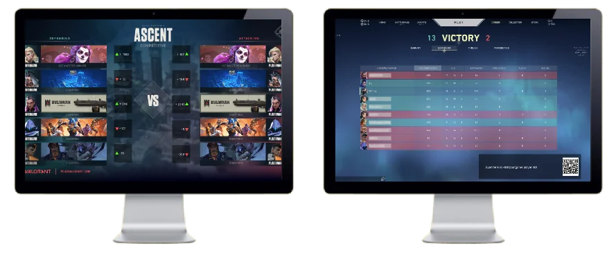 In-game desktop overlays showing player positivity scores