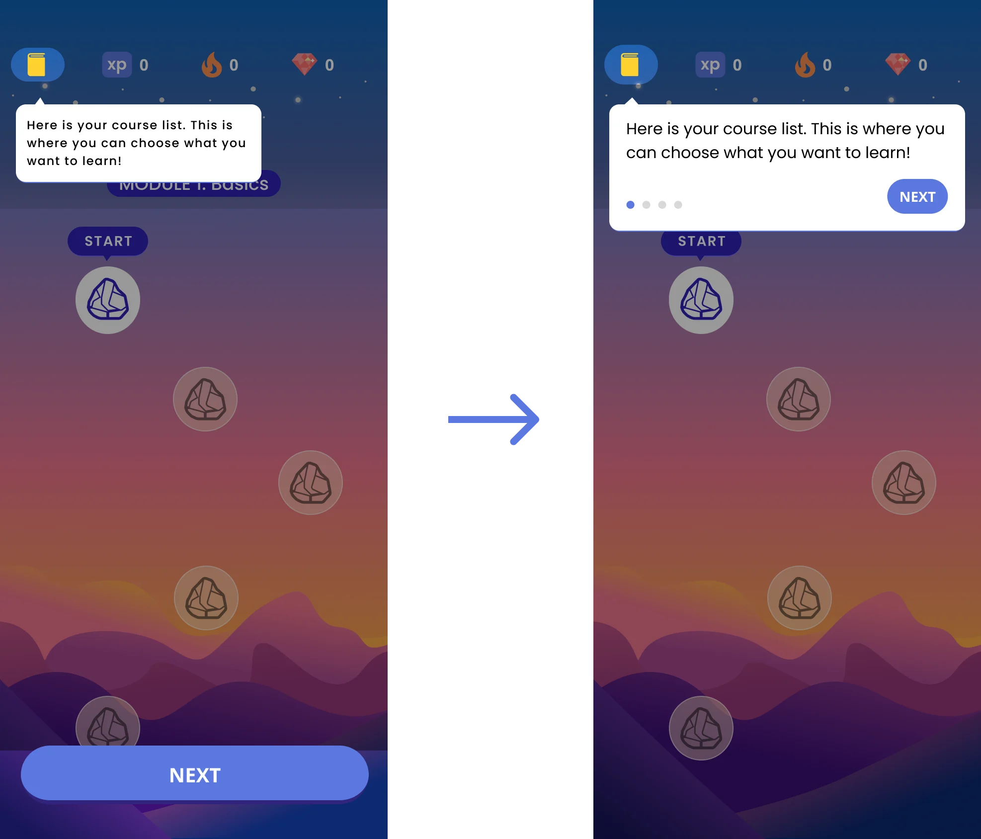 Before and after: moving the lesson call to action