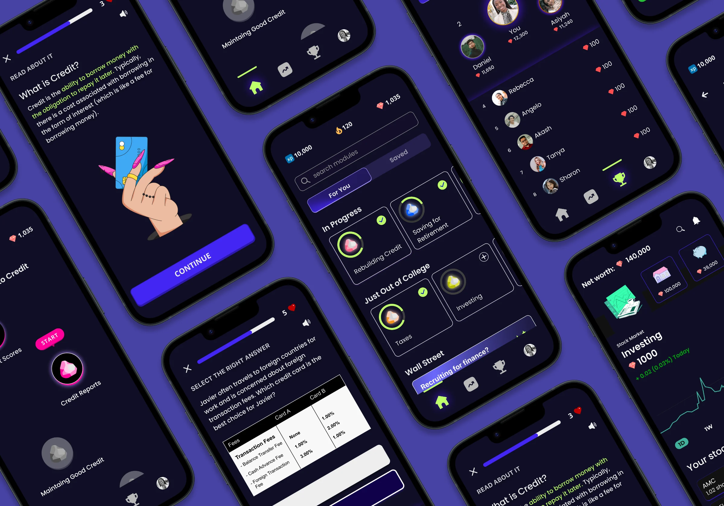 Collage of final RUBI app screens